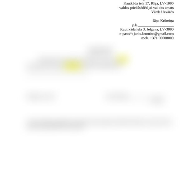 IESNIEGUMS par pieņemšanu darbā