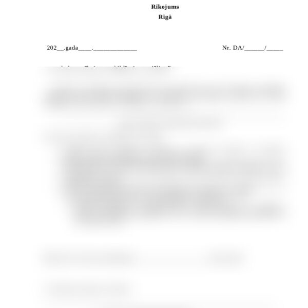 Rīkojums - par darba aprīkojumu atbildīgais speciālists